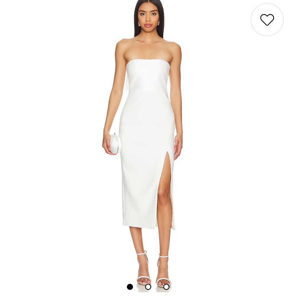 Likely Strapless White Dress with Slit
